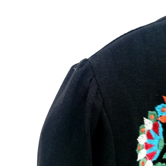 PEPALOVES Birds Embroidered NWT Black Maxi Dress Long-size S - Picture 9 of 11